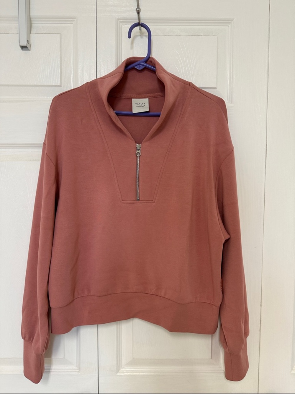 EUC Varley Soft Pink Half-Zip Sweatshirt